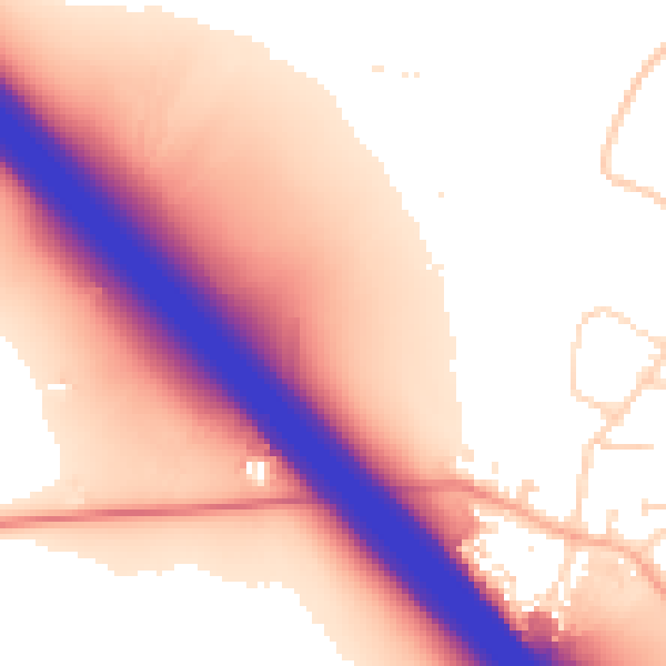 Daytime road noise heatmap for NN4 0AW