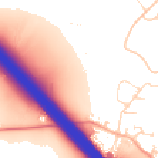 Daytime road noise heatmap for NN4 0BF