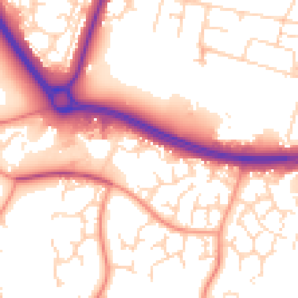 Daytime road noise heatmap for NN4 0DA