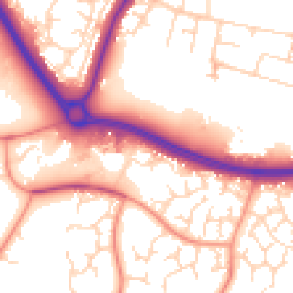 Daytime road noise heatmap for NN4 0DD