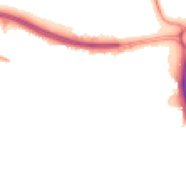 Night-time road noise heatmap for NN4 0FG