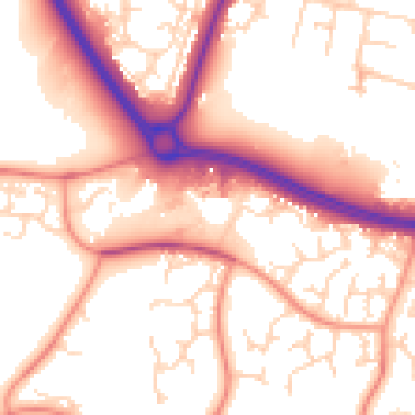 Daytime road noise heatmap for NN4 0JF