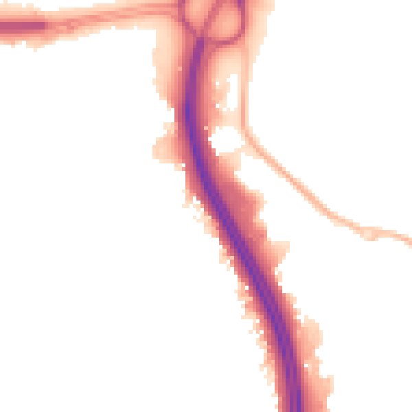 Night-time road noise heatmap for NN4 0JH