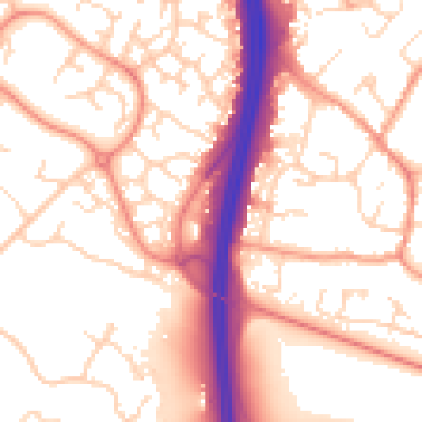 Daytime road noise heatmap for NN4 0JW