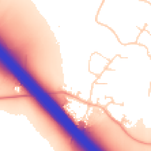 Daytime road noise heatmap for NN4 0NF