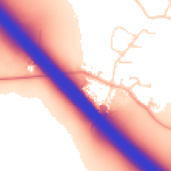 Daytime road noise heatmap for NN4 0NN