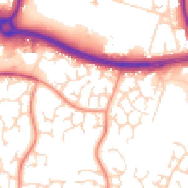 Daytime road noise heatmap for NN4 0QD