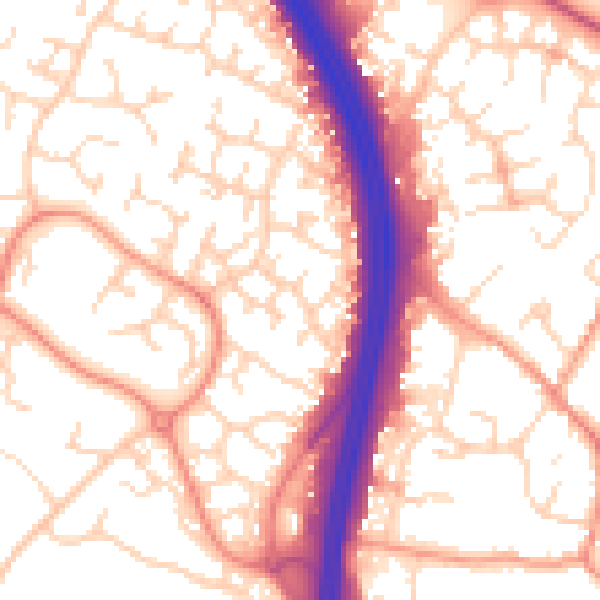 Daytime road noise heatmap for NN4 0SS