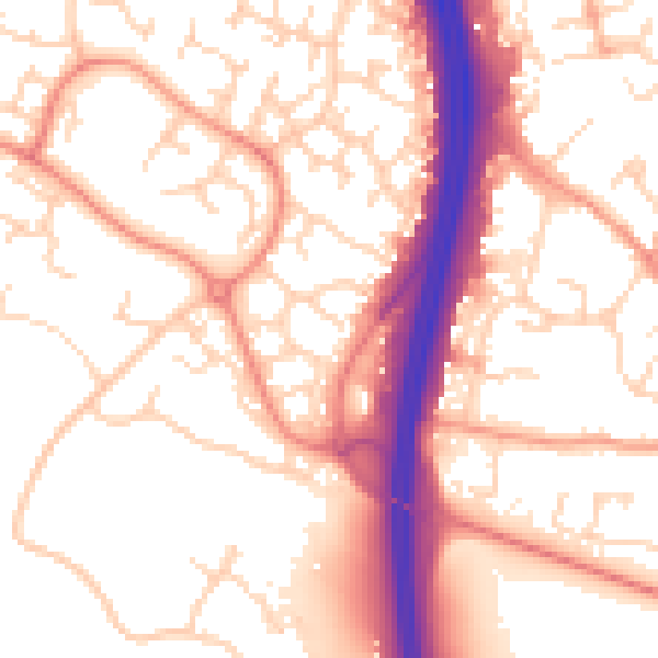 Daytime road noise heatmap for NN4 0TQ