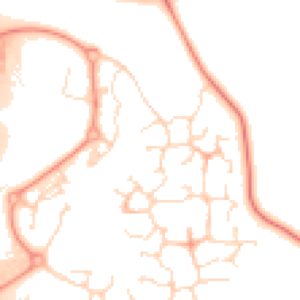 Daytime road noise heatmap for NN4 5AJ