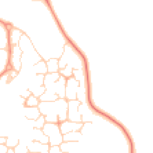 Daytime road noise heatmap for NN4 5AZ