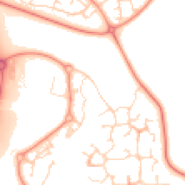Daytime road noise heatmap for NN4 5ED