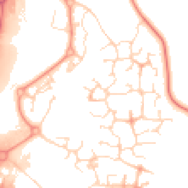Daytime road noise heatmap for NN4 5FZ