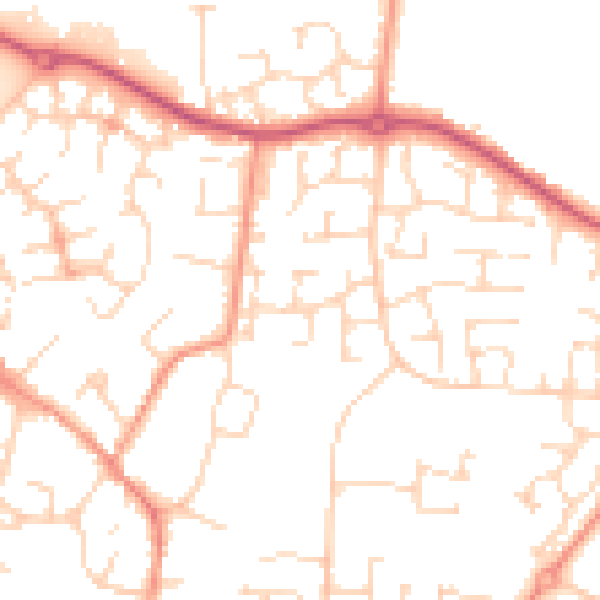 Daytime road noise heatmap for NN4 6AG