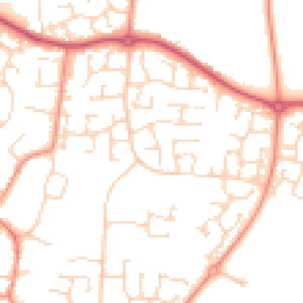 Daytime road noise heatmap for NN4 6AL