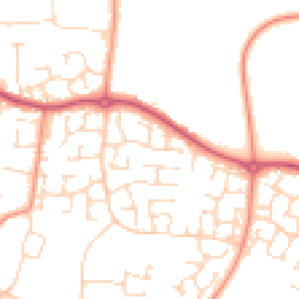 Daytime road noise heatmap for NN4 6AU