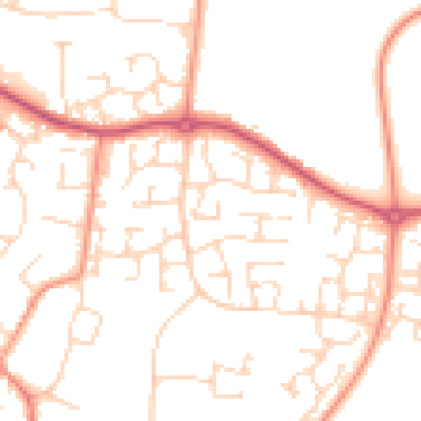 Daytime road noise heatmap for NN4 6AX