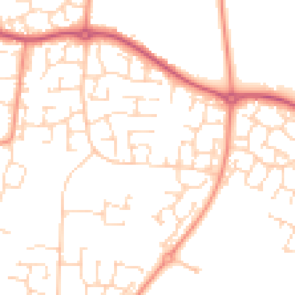 Daytime road noise heatmap for NN4 6AY