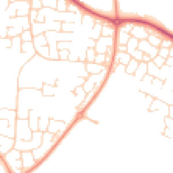 Daytime road noise heatmap for NN4 6BF