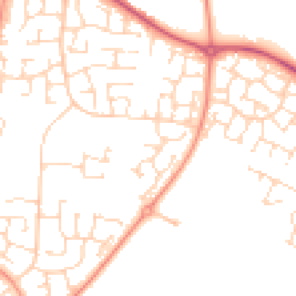 Daytime road noise heatmap for NN4 6BN