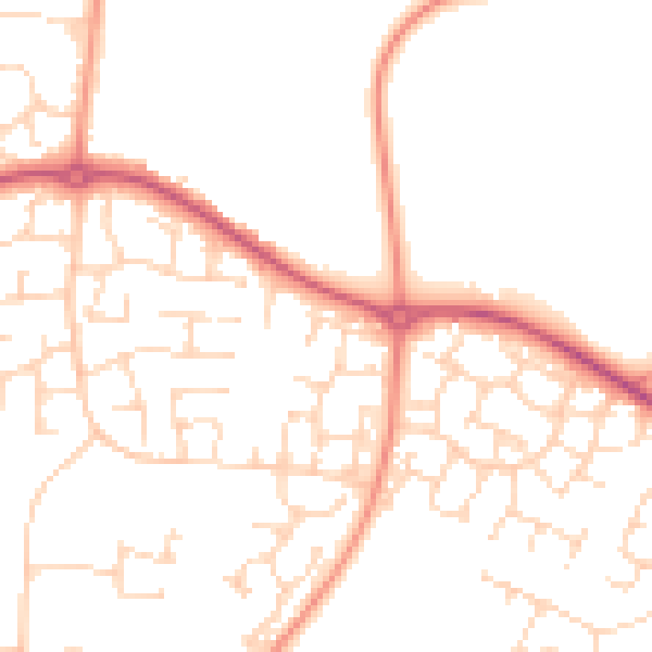 Daytime road noise heatmap for NN4 6BS