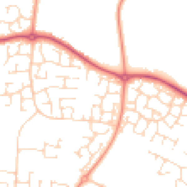 Daytime road noise heatmap for NN4 6BT