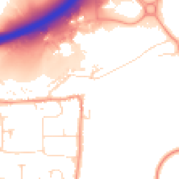 Daytime road noise heatmap for NN4 6BX