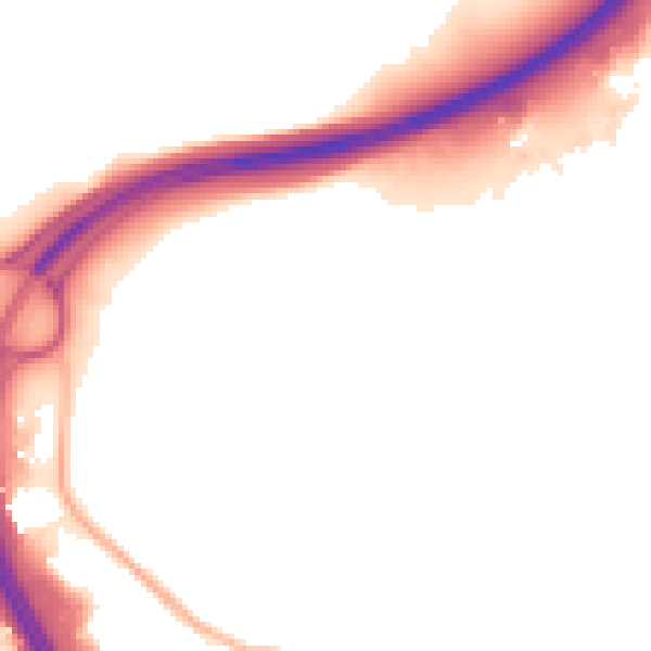 Night-time road noise heatmap for NN4 6DB