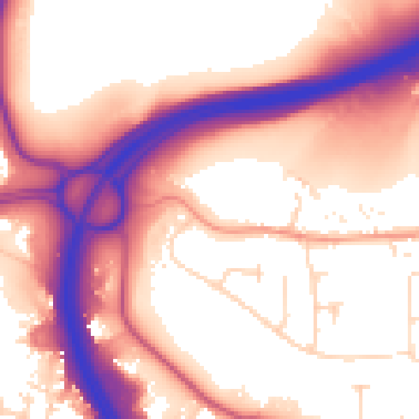 Daytime road noise heatmap for NN4 6DE
