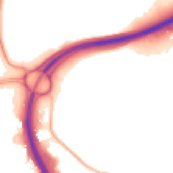 Night-time road noise heatmap for NN4 6DE