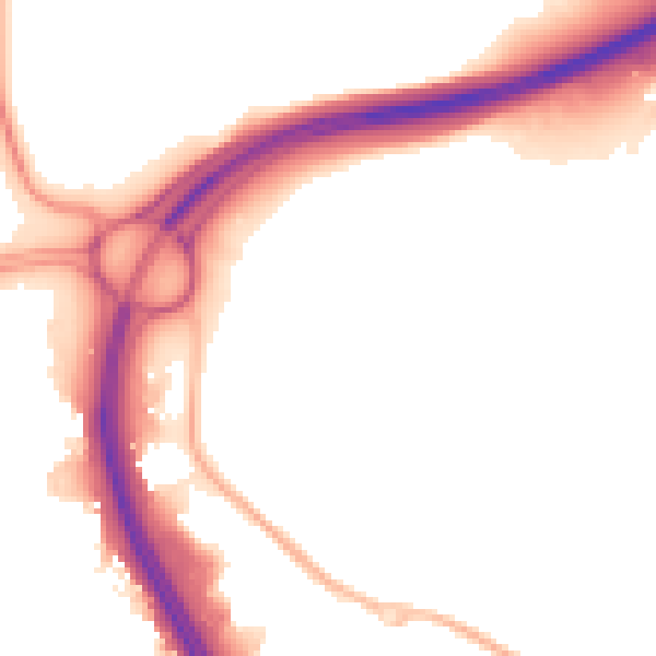 Night-time road noise heatmap for NN4 6DF
