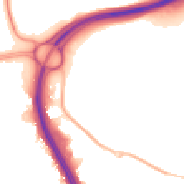 Night-time road noise heatmap for NN4 6DL
