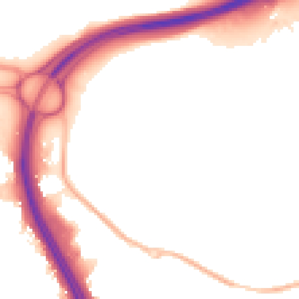 Night-time road noise heatmap for NN4 6DP