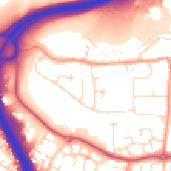 Daytime road noise heatmap for NN4 6DW