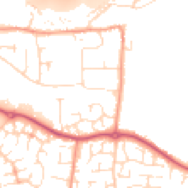 Daytime road noise heatmap for NN4 6EN