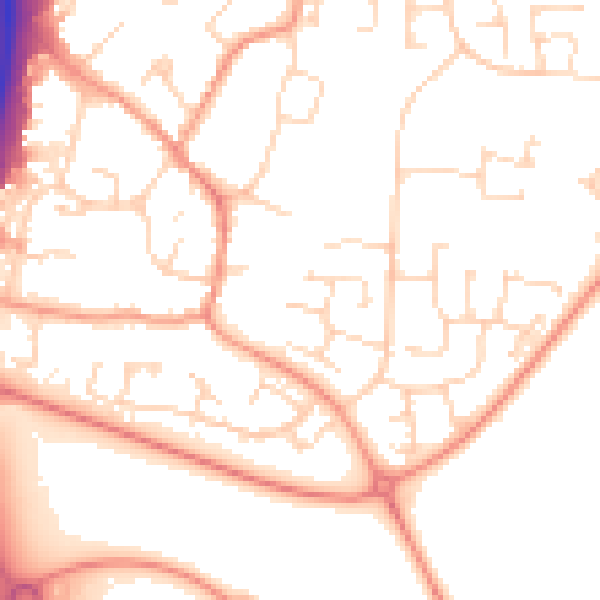 Daytime road noise heatmap for NN4 6EZ