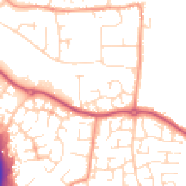 Daytime road noise heatmap for NN4 6FD
