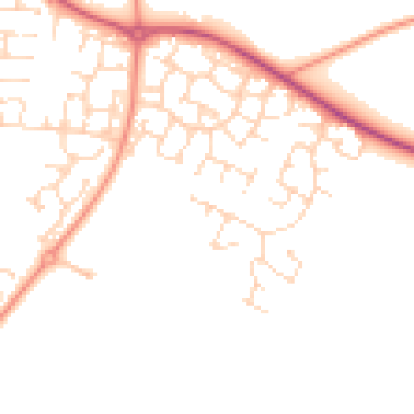 Daytime road noise heatmap for NN4 6FT