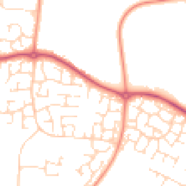 Daytime road noise heatmap for NN4 6GA