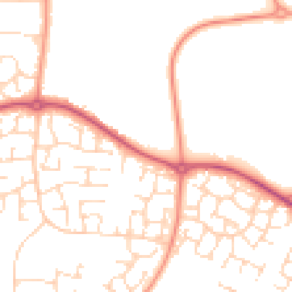 Daytime road noise heatmap for NN4 6GR