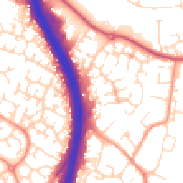 Daytime road noise heatmap for NN4 6JL