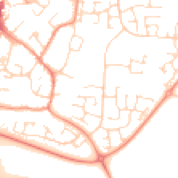 Daytime road noise heatmap for NN4 6JN