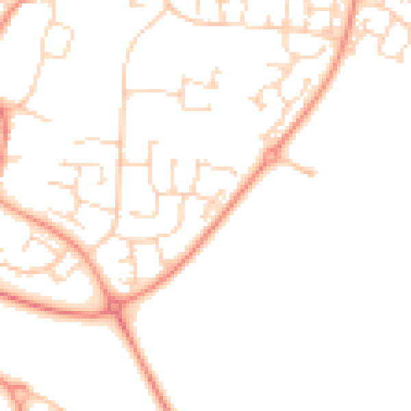 Daytime road noise heatmap for NN4 6JP