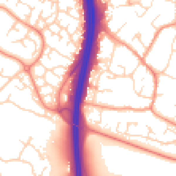 Daytime road noise heatmap for NN4 6LA