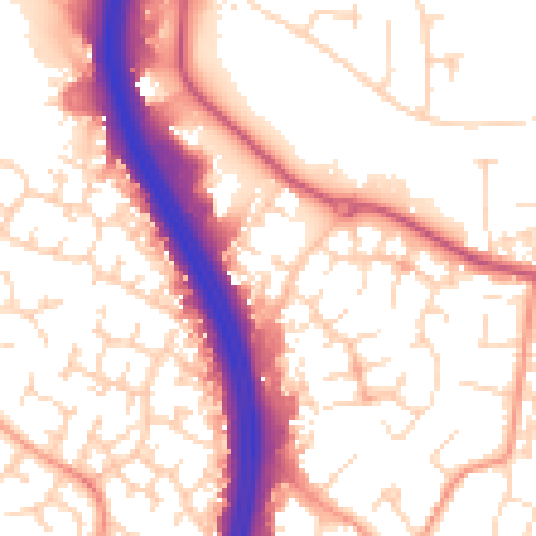 Daytime road noise heatmap for NN4 6LY