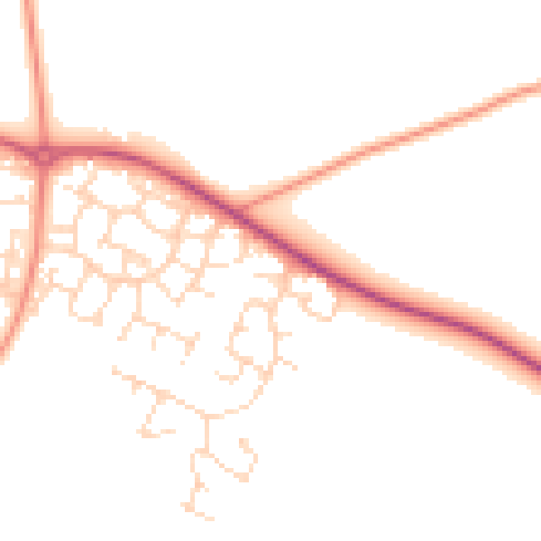 Daytime road noise heatmap for NN4 6NG
