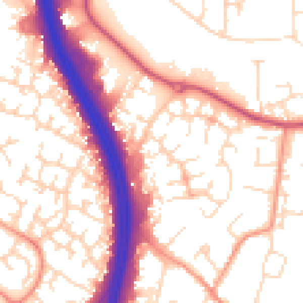 Daytime road noise heatmap for NN4 6RP