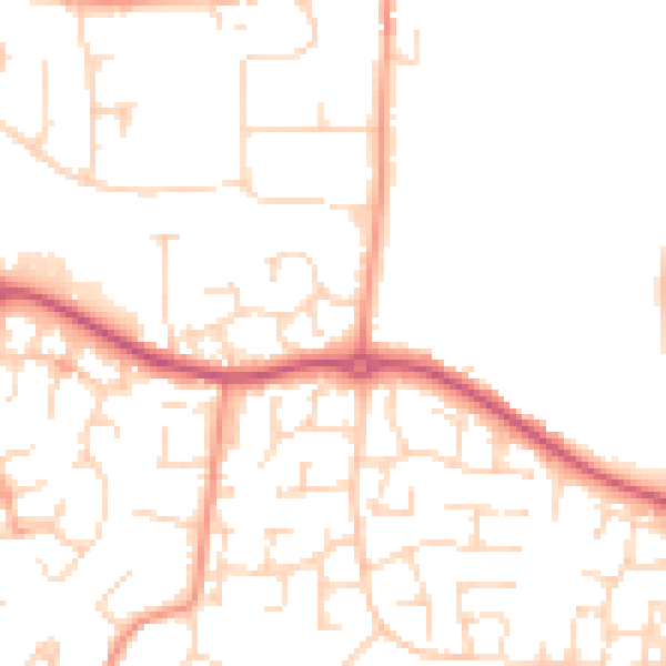 Daytime road noise heatmap for NN4 6UZ