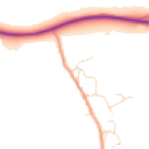 Daytime road noise heatmap for NN4 7AF