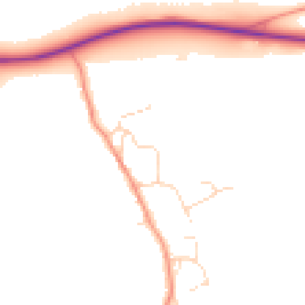 Daytime road noise heatmap for NN4 7AW